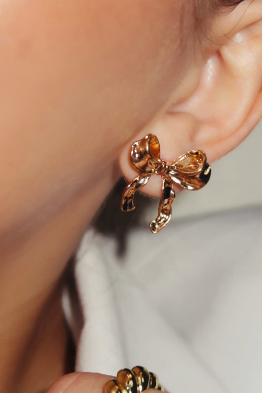 Gold Bow Earrings