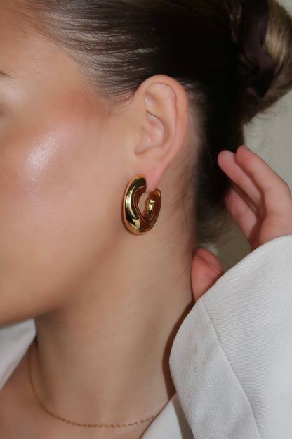 Gold Chunky Hoop Earrings